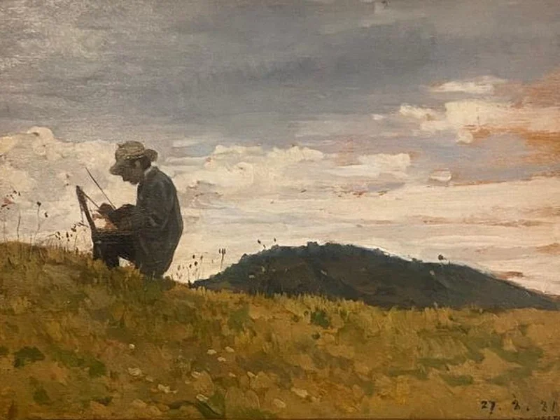 1858-Oreste Silvestri - Pittore in paesaggio